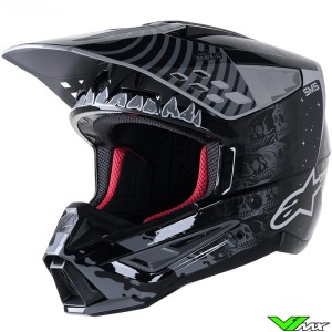 Alpinestars S-M5 Solar Flare Motocross Helmet - Black / Grey / Gold (S, 55-56cm)