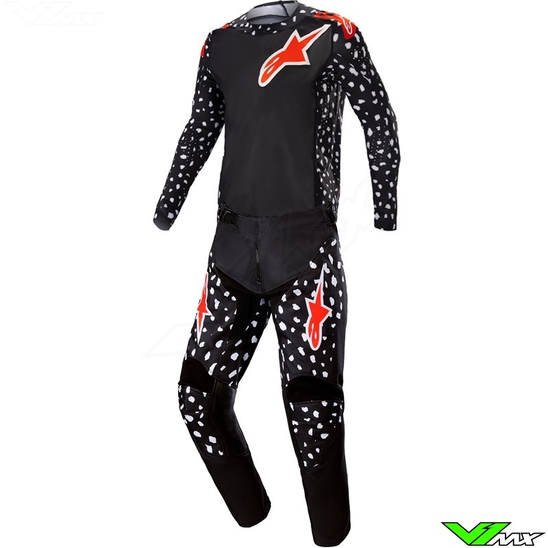 Alpinestars Racer North 2023 Kinder Crosspak - Zwart / Neon Rood (28/XL)