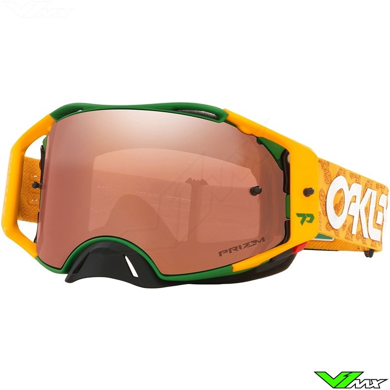 Oakley Airbrake Toby Price Signature Motocross Goggles - Yellow / Green / Prizm Black Lens