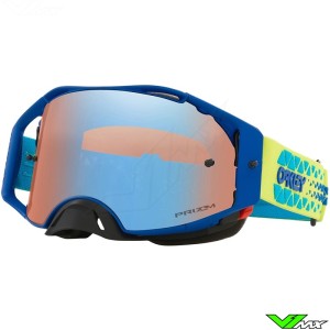 Oakley Airbrake Tread Retina Motocross Goggles - Fluo Yellow / Blue / Prizm Sapphire Lens