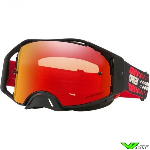 Oakley Airbrake Tread Motocross Goggles - Black / Red / Prizm Torch Lens