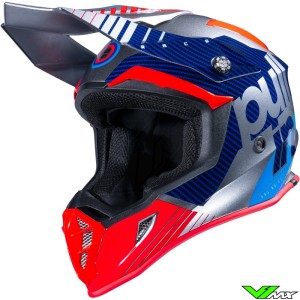 Pull In Race Patriot Motocross Helmet - Blue / Red