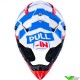 Pull In Trash Motocross Helmet - Blue / White / Red (M, 57-58cm)