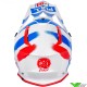 Pull In Trash Motocross Helmet - Blue / White / Red (M, 57-58cm)