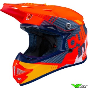 Pull In Race Youth Motocross Helmet - Orange / Navy