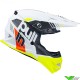 Pull In Race Youth Motocross Helmet - White / Neon Yellow