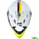 Pull In Race Youth Motocross Helmet - White / Neon Yellow