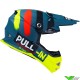 Pull In Trash Youth Motocross Helmet - Petrol / Neon Yellow
