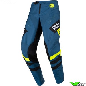Pull In Challenger Trash 2023 Motocross Pants - Petrol / Neon Yellow