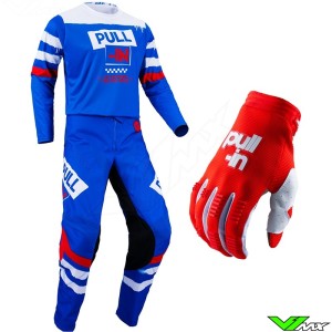 Pull In Challenger Trash Patriot 2023 Motocross Gear Combo - Blue / Red
