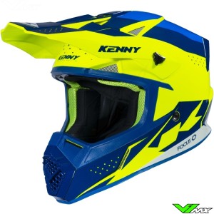 Kenny Track Crosshelm - Navy / Neon Geel (M/XL)