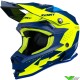 Kenny Track Youth Motocross Helmet - Navy / Neon Yellow (M , 49-50cm)