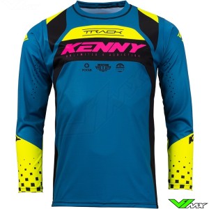 Kenny Track Focus 2023 Motocross Jersey - Dark Blue / Neon Yellow