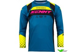 Kenny Track Focus 2023 Motocross Jersey - Dark Blue / Neon Yellow