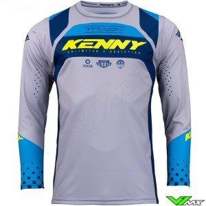 Kenny Track Focus 2023 Motocross Jersey - Grey / Navy / Neon Yellow