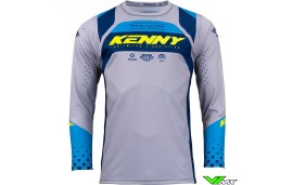 Kenny Track Focus 2023 Youth Motocross Jersey - Grey / Navy / Neon Yellow