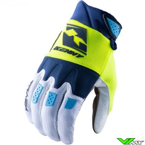 Kenny Track 2023 Youth Motocross Gloves - Navy / Neon Yellow