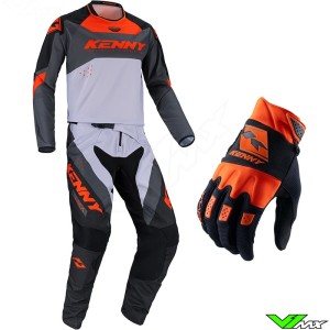 Kenny Track Force 2023 Motocross Gear Combo - Orange / Grey