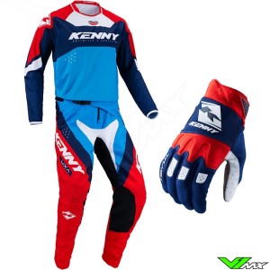 Kenny Track Force 2023 Motocross Gear Combo - Red / Blue