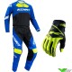 Kenny Track Force 2023 Youth Motocross Gear Combo - Blue / Neon Yellow