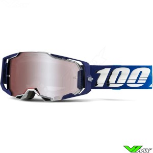 100% Armega Novel Motocross Goggles - Hiper Silver Mirror Lens