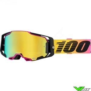 100% Armega 91 Motocross Goggles - Gold Mirror Lens