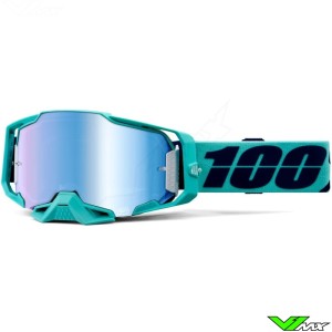 100% Armega Esterel Motocross Goggles - Blue Mirror Lens