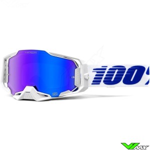 100% Armega Izi Motocross Goggles - Hiper Blue Mirror Lens