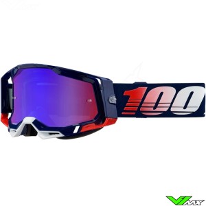 100% Racecraft 2 Republic Motocross Goggles - Red/Blue Mirror Lens