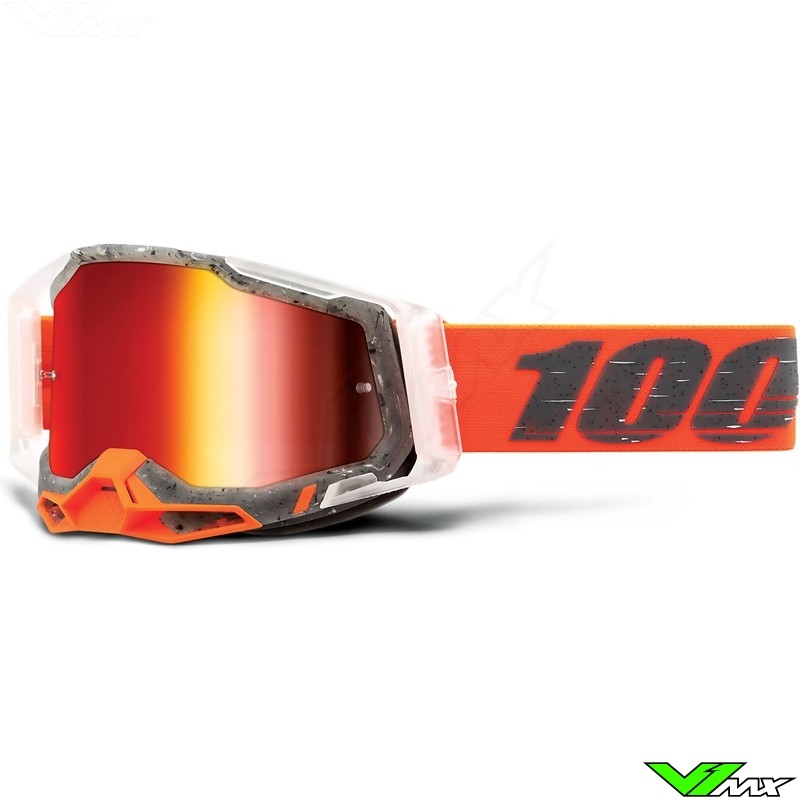 100% Racecraft 2 Schrute Crossbril - Rode spiegellens