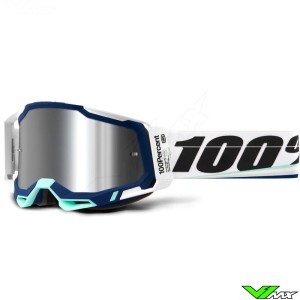 100% Racecraft 2 Arsham Motocross Goggles - Blue / Flash Silver Mirror Lens