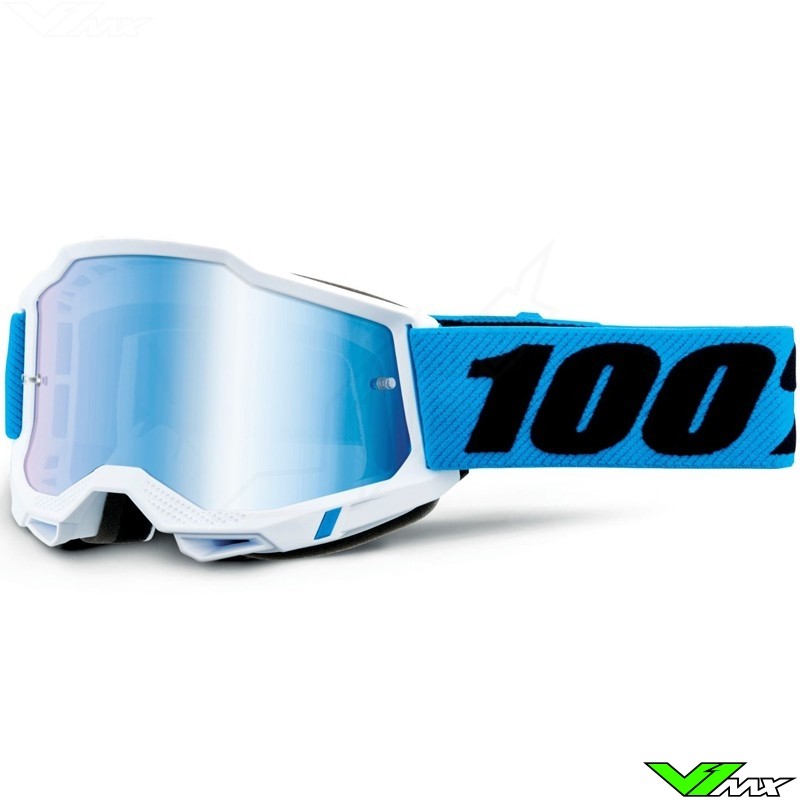 100% Accuri 2 Novel Motocross Goggles - Blue Mirror Lens