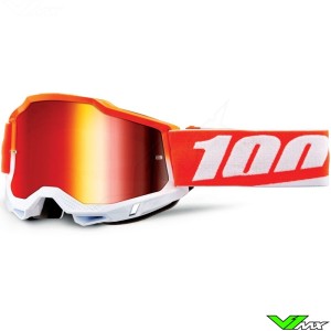 100% Accuri 2 Matigofun Motocross Goggles - Red Mirror Lens