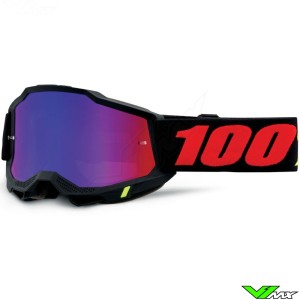 100% Accuri 2 Morphuis Motocross Goggles - Red/Blue Mirror Lens