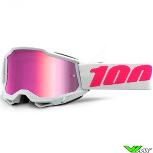 100% Accuri 2 Keetz Motocross Goggles - Pink Mirror Lens