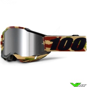 100% Accuri 2 Mission Motocross Goggles - Flash Silver Mirror Lens