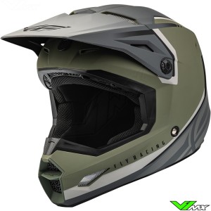 Fly Racing Kinetic Vision Motocross Helmet - Olive / Grey / Matte