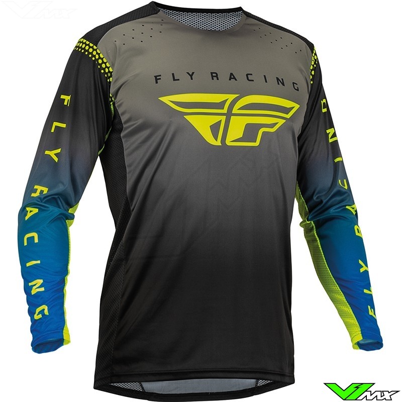 Fly Racing Lite 2023 Cross shirt - Blauw / Fluo Geel (L)
