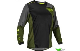 Fly Racing Kinetic Jet 2023 Motocross Jersey - Olive / Fluo Yellow