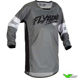 Fly Racing Kinetic Khaos 2023 Youth Motocross Jersey - Grey