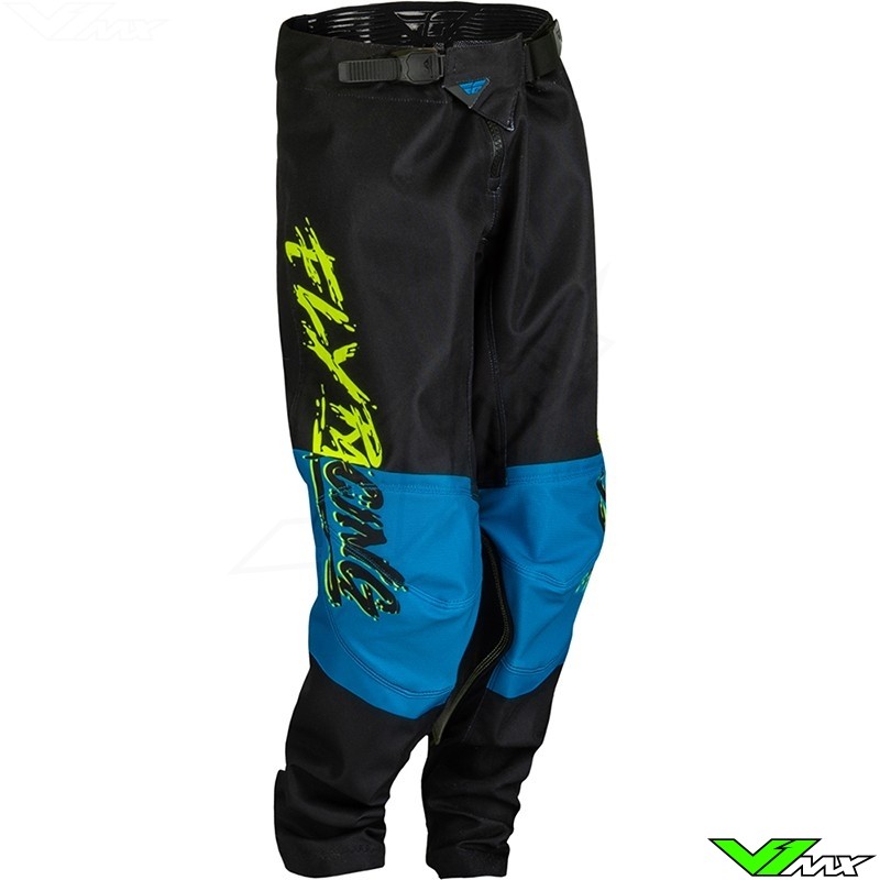 Fly Racing Kinetic Khaos 2023 Youth Motocross Pants - Fluo Yellow / Cyaan