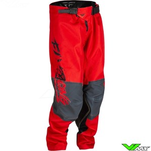 Fly Racing Kinetic Khaos 2023 Kinder Crossbroek - Rood / Zwart / Grijs