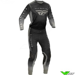 Fly Racing Lite 2023 Motocross Gear Combo - Black / Grey