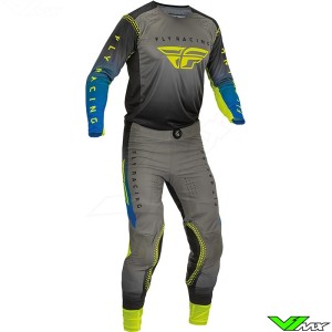 Fly Racing Lite 2023 Motocross Gear Combo - Blue / Fluo Yellow
