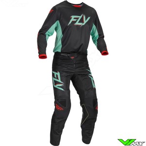 Fly Racing Kinetic S.E. Rave 2023 Motocross Gear Combo - Mint / Red
