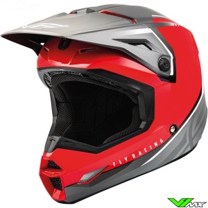 Fly Racing Kinetic Vision Youth Motocross Helmet - Red / Grey