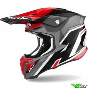 Airoh Twist 2.0 Shaken Motocross Helmet - Grey / Red