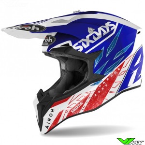 Airoh Wraap Six Days France Motocross Helmet - Red / Blue