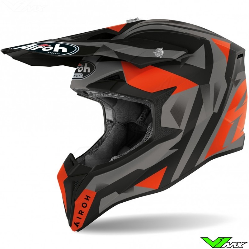 Airoh Wraap Sequel Motocross Helmet - Grey / Orange ( XL , 61-62cm )