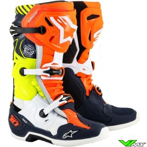 Alpinestars Tech 10 Motocross Boots Nations - Orange / Blue / Yellow (47)